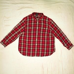 Plus Size Ralph Lauren Red Flannel Button Up Shirt